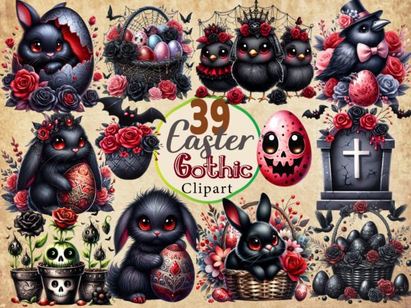 Download Easter Gothic Watercolor Clipart Bundle - Watercolor Collection