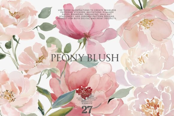 Download Peony Watercolor Clipart Set - Watercolor Collection