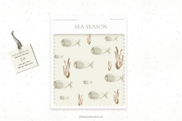 Download Sea Life Watercolor Seamless Patterns - Watercolor Collection