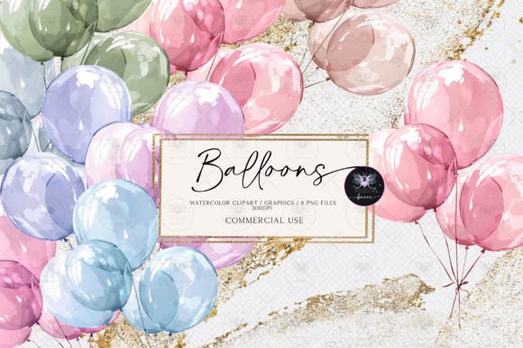 Download Balloons Watercolor Clipart Bundle - Watercolor Collection
