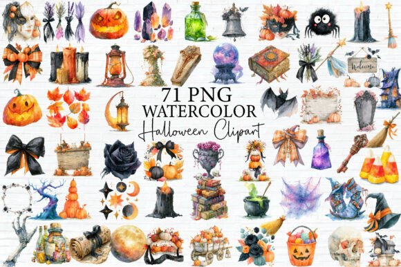 Download Halloween Watercolor Clipart Bundle - Watercolor Collection