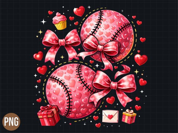 Download Pink Glitzy Baseball Valentine Heart PNG - Valentine heart png Collection