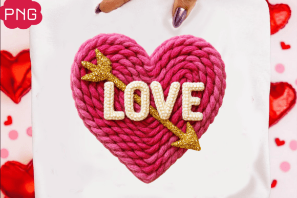 Download Faux Yarn Valentine Heart Png Love Png - Valentine heart png Collection
