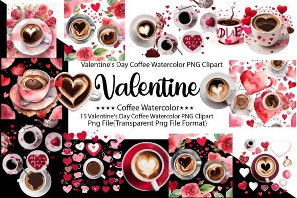 Download Valentine's Day Coffee Watercolor PNG B - Watercolor Collection