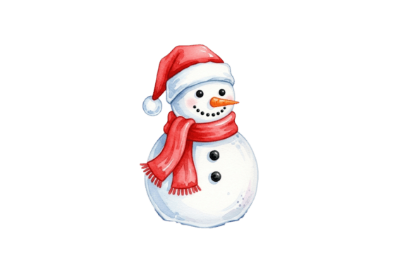 Download Cute Watercolor Snowman Holiday Art - Watercolor Collection