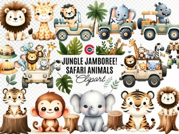 Download Safari Animals Watercolor Clipart Bundle - Watercolor Collection